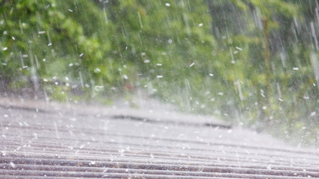 roof being hit by hail